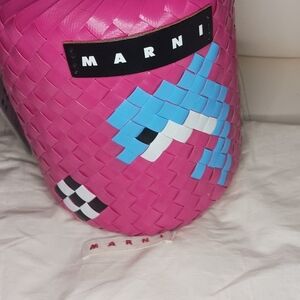 Marni Pink and Blue Woven Basket Bag